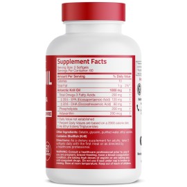 Bronson Antarctic Krill Oil 1000 mg with Omega-3s EPA, DHA, Astaxanthin and Phospholipids 120 Softgels Bronson Antarctic Krill Oil 1000 mg with Omega-3s EPA, DHA, Astaxanthin and Phospholipids 120 Softgels