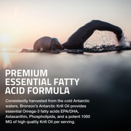 Bronson Antarctic Krill Oil 1000 mg with Omega-3s EPA, DHA, Astaxanthin and Phospholipids 120 Softgels Bronson Antarctic Krill Oil 1000 mg with Omega-3s EPA, DHA, Astaxanthin and Phospholipids 120 Softgels