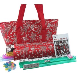 166 Tiles American Mahjong Set Red Phoenix Soft Bag 4 Color Pushers / Racks Easy Carry Western Mahjongg Travel Game Set