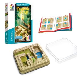 SmartGames Temple Trap Cognitive Skill-Building Travel Game with Portable Case Featuring 60 Challenges for Ages 7 - Adult