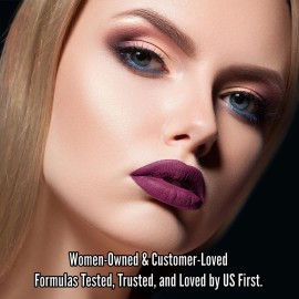 Mynena Dark Purple Long Lasting Lipstick for Women Waterproof & Transfer-Proof | Hydrating with Shea Butter | Bold Pigment Matte Color Lip Stain | Talc-Free & Vegan Product that Performs | Viola