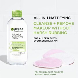 Garnier Micellar Water for Oily Skin, Facial Cleanser & Makeup Remover, Mattifying, For All Skin Types, Vegan, Cruelty Free, 13.5 Fl Oz (400mL), 1 Count Garnier Micellar Water for Oily Skin, Facial Cleanser & Makeup Remover, Mattifying, For All Skin Types, Vegan, Cruelty Free, 13.5 Fl Oz (400mL), 1 Count