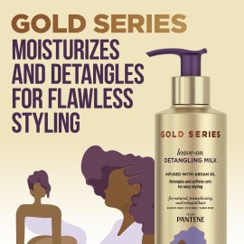 Pantene Gold Series Detangling Milk Hair Treatment for Curly Hair, Natural and Textured Hair, 7.6 Fl Oz Leave-On Hair Detangler Infused with Rich Argan Oil, Dye and Sulfate Free Formula Pantene Gold Series Detangling Milk Hair Treatment for Curly Hair, Natural and Textured Hair, 7.6 Fl Oz Leave-On Hair Detangler Infused with Rich Argan Oil, Dye and Sulfate Free Formula
