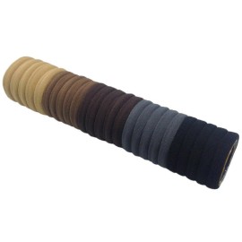 J-MEE Hair Bands Hair ties for Thick Hair 100PCS Seamless Cotton Simply Ponytail Holders Headband Scrunchies Hair Accessories No Crease Damage (Neutral Colors)