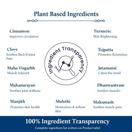 Blue Nectar Ayurvedic Back, Joint and Shoulder Pain Oil with Cinnamon, Clove Essential Oils (17 Herbs, 3.38 Fl oz) Blue Nectar Ayurvedic Back, Joint and Shoulder Pain Oil with Cinnamon, Clove Essential Oils (17 Herbs, 3.38 Fl oz)