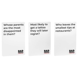 BAD PEOPLE Party Game - Find Out What Your Friends Really Think of You - Hilarious Adult Card Game for Fun Parties and Board Games Night with Your Group BAD PEOPLE Party Game - Find Out What Your Friends Really Think of You - Hilarious Adult Card Game for Fun Parties and Board Games Night with Your Group