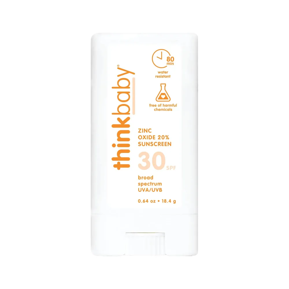 Thinkbaby SPF 30 Sunscreen Stick - Safe, Natural, Water Resistant Sun Cream for Babies, Kids & Adults - Mineral UVA/UVB Sun Protection - Reef Friendly Travel Stick, 0.64oz Thinkbaby SPF 30 Sunscreen Stick - Safe, Natural, Water Resistant Sun Cream for Babies, Kids & Adults - Mineral UVA/UVB Sun Protection - Reef Friendly Travel Stick, 0.64oz