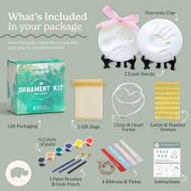Little Hippo Baby Ornament Keepsake Kit 2 EASELS! Baby Shower Gifts, Baby Footprint Kit and Handprint Kit, Personalized Baby Gifts, Baby Christmas Little Hippo Baby Ornament Keepsake Kit 2 EASELS! Baby Shower Gifts, Baby Footprint Kit and Handprint Kit, Personalized Baby Gifts, Baby Christmas
