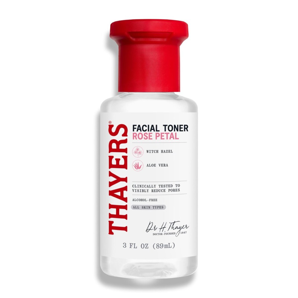 THAYERS Alcohol-Free Rose Petal Witch Hazel Facial Toner for Glowing Skin, Soothing, Hydrating, Refreshing Toner for Normal and Combination Skin, 3oz THAYERS Alcohol-Free Rose Petal Witch Hazel Facial Toner for Glowing Skin, Soothing, Hydrating, Refreshing Toner for Normal and Combination Skin, 3oz