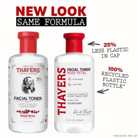 THAYERS Alcohol-Free Rose Petal Witch Hazel Facial Toner for Glowing Skin, Soothing, Hydrating, Refreshing Toner for Normal and Combination Skin, 3oz THAYERS Alcohol-Free Rose Petal Witch Hazel Facial Toner for Glowing Skin, Soothing, Hydrating, Refreshing Toner for Normal and Combination Skin, 3oz