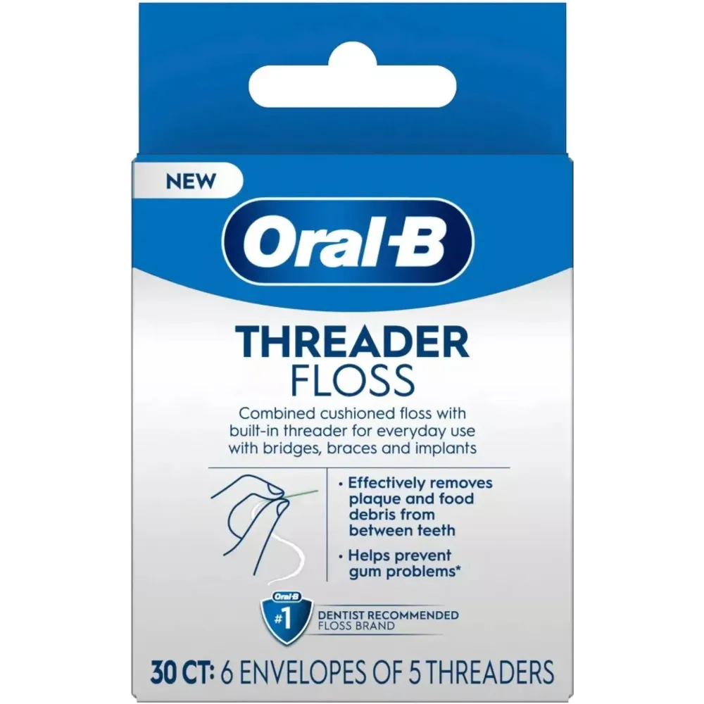 Oral-B Threader Floss, 30-Count: 6 envelopes of 5 threaders (Value Pack of 3) Oral-B Threader Floss, 30-Count: 6 envelopes of 5 threaders (Value Pack of 3)