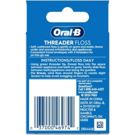 Oral-B Threader Floss, 30-Count: 6 envelopes of 5 threaders (Value Pack of 3) Oral-B Threader Floss, 30-Count: 6 envelopes of 5 threaders (Value Pack of 3)