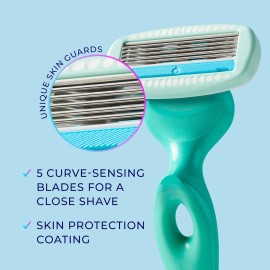 Schick Hydro Silk Sensitive Razor Blade Refills, 6 Count | 5-Blade Sensitive Skin Razors for Women | Womens Razor Refills for Sensitive Skin Schick Hydro Silk Sensitive Razor Blade Refills, 6 Count | 5-Blade Sensitive Skin Razors for Women | Womens Razor Refills for Sensitive Skin