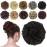 FESHFEN Messy Bun Hair Piece - Elastic Wavy Curly Hair Bun Scrunchies Extensions Synthetic Chignon Hairpieces for Women Girls, Black Brown 1 PCS