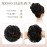 FESHFEN Messy Bun Hair Piece - Elastic Wavy Curly Hair Bun Scrunchies Extensions Synthetic Chignon Hairpieces for Women Girls, Black Brown 1 PCS