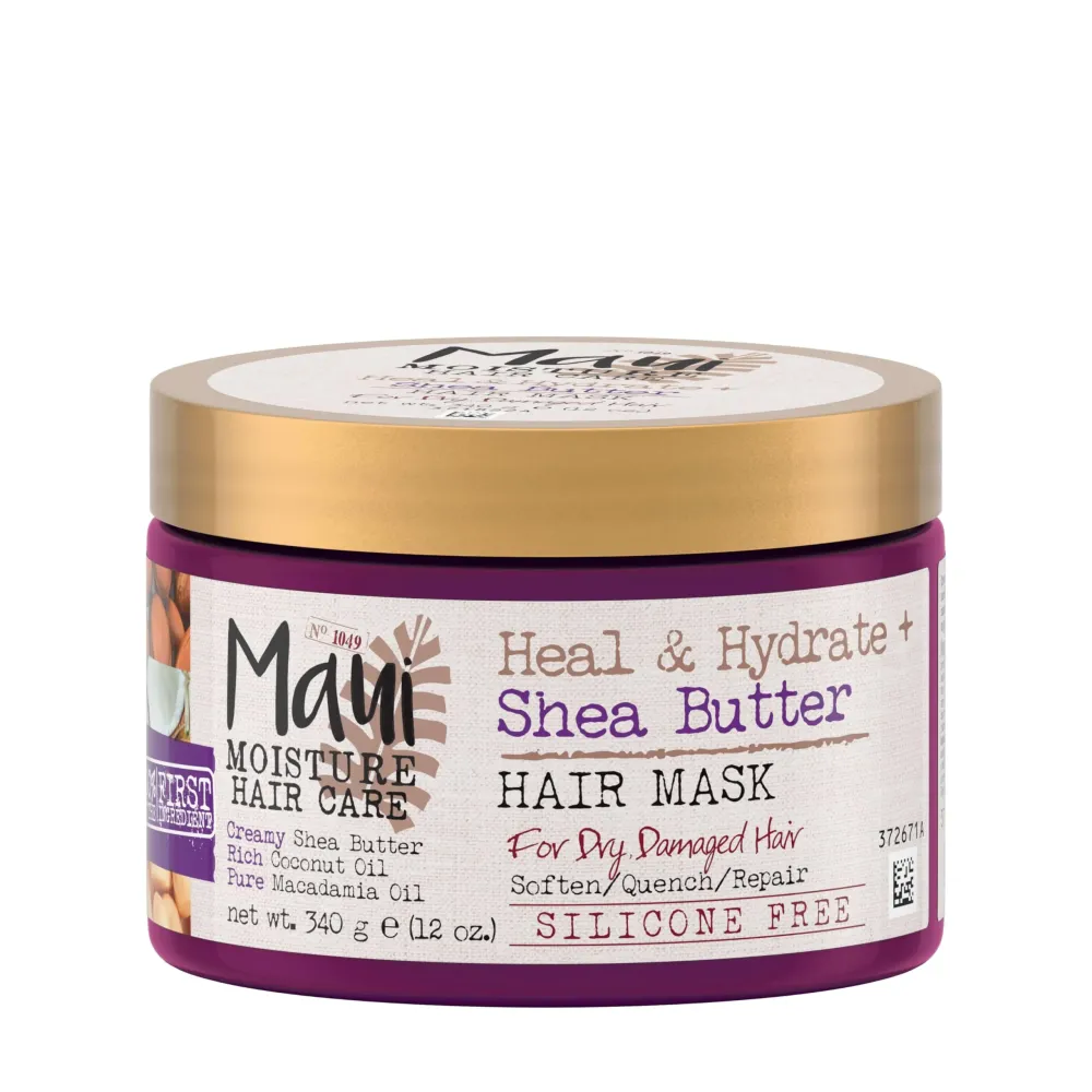 Maui Moisture Heal & Hydrate + Shea Butter Hair Mask & Leave-In Conditioner Treatment to Deeply Nourish Curls & Help Repair Split Ends, Vegan, Silicone, Paraben & Sulfate-Free, 12 Ounce Maui Moisture Heal & Hydrate + Shea Butter Hair Mask & Leave-In Conditioner Treatment to Deeply Nourish Curls & Help Repair Split Ends, Vegan, Silicone, Paraben & Sulfate-Free, 12 Ounce