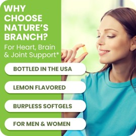 Best Triple Strength Omega 3 Fish Oil Pills - 180 Capsules - 2400mg High Potency Burpless Lemon Flavor 864mg EPA 576mg DHA Ultra Pure Liquid Softgels for Brain Joints Eyes Heart Health Supplement