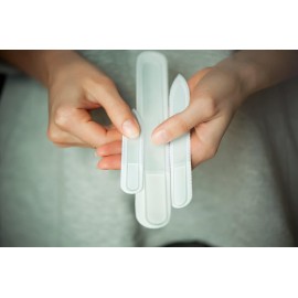 Mont Bleu Professional Set of 3 Czech Glass Nail Files - Genuine Czech Tempered Glass - Handmade Gift Set - Washable Double Sided Nail File - Etched Nail Files - Crystal Nail File for Natural Nails