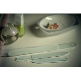 Mont Bleu Professional Set of 3 Czech Glass Nail Files - Genuine Czech Tempered Glass - Handmade Gift Set - Washable Double Sided Nail File - Etched Nail Files - Crystal Nail File for Natural Nails