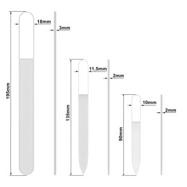 Mont Bleu Professional Set of 3 Czech Glass Nail Files - Genuine Czech Tempered Glass - Handmade Gift Set - Washable Double Sided Nail File - Etched Nail Files - Crystal Nail File for Natural Nails