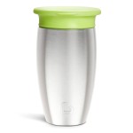 Munchkin Stainless Steel Sippy Cups for Toddlers 1-3, Spill Proof Miracle 360 Cup, Insulated, 10 Ounce, Green