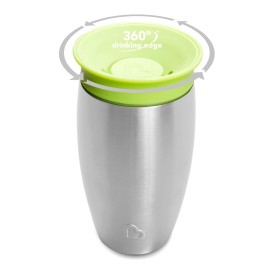 Munchkin Stainless Steel Sippy Cups for Toddlers 1-3, Spill Proof Miracle 360 Cup, Insulated, 10 Ounce, Green Munchkin Stainless Steel Sippy Cups for Toddlers 1-3, Spill Proof Miracle 360 Cup, Insulated, 10 Ounce, Green