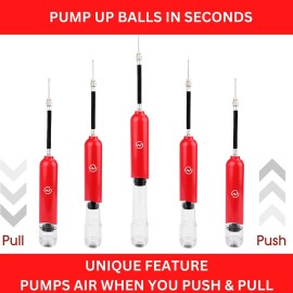 Ball Pump for Sports Balls - 5 Needles - Basketball Pump, Soccer Ball Pump - Air Pump for Balls, Volleyball, Football Accessories Equipment - Hand Pump for Inflatables - Never Lose Pin with Holder Ball Pump for Sports Balls - 5 Needles - Basketball Pump, Soccer Ball Pump - Air Pump for Balls, Volleyball, Football Accessories Equipment - Hand Pump for Inflatables - Never Lose Pin with Holder