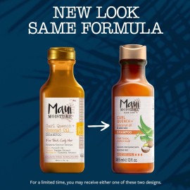 Maui Moisture Curl Quench + Coconut Oil Curl-Defining Anti-Frizz Shampoo to Hydrate and Detangle Tight Curly Hair, Softening Shampoo, Vegan, Silicone & Paraben-Free, 13 fl oz Maui Moisture Curl Quench + Coconut Oil Curl-Defining Anti-Frizz Shampoo to Hydrate and Detangle Tight Curly Hair, Softening Shampoo, Vegan, Silicone & Paraben-Free, 13 fl oz