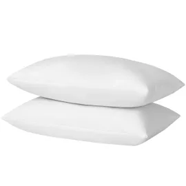 basic home 12x20 Decorative Throw Pillow Inserts-Down Feather Pillow Inserts-Oblong-Cotton Fabric-Set of 2-White.