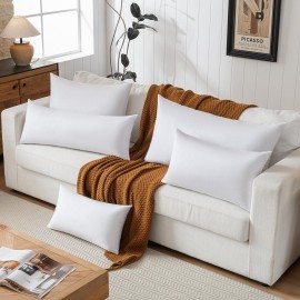 basic home 12x20 Decorative Throw Pillow Inserts-Down Feather Pillow Inserts-Oblong-Cotton Fabric-Set of 2-White. basic home 12x20 Decorative Throw Pillow Inserts-Down Feather Pillow Inserts-Oblong-Cotton Fabric-Set of 2-White.