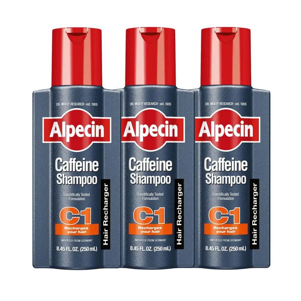 Alpecin C1 Caffeine Shampoo 8.45 fl Oz (Pack of 3) I Hair Performance Enhancer I Promotes Natural Hair Growth and Thickness I Energizes Scalp