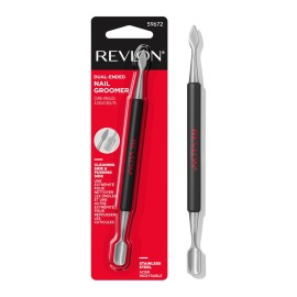 Revlon Expert Dual-Ended Nail Groomer, Stainless Steel Manicure Tool, Clean Under Fingernails and Lift Cuticles, 1 Count Revlon Expert Dual-Ended Nail Groomer, Stainless Steel Manicure Tool, Clean Under Fingernails and Lift Cuticles, 1 Count