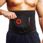 ActiveGear Waist Trimmer Belt for Stomach and Back Lumbar Support, Medium: 8 x 42 - Red