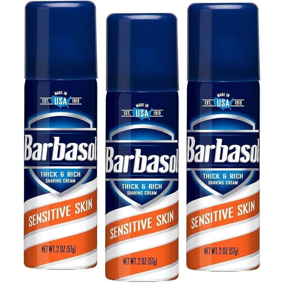 Barbasol Shave Cream Sensitive Skin Travel size 2 oz (Pack of 3) Barbasol Shave Cream Sensitive Skin Travel size 2 oz (Pack of 3)