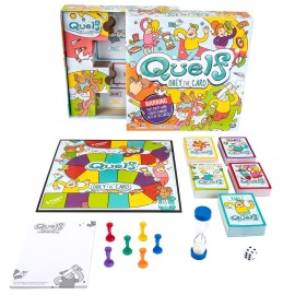 Spin Master Quelf Board Game: Party Game for Teens and Adults -Obey The Cards to Win Family Game Night - 300 Outrageous Action Cards Combines Quiz Questions, Stunts, Acting, and Hilarious Rules Spin Master Quelf Board Game: Party Game for Teens and Adults -Obey The Cards to Win Family Game Night - 300 Outrageous Action Cards Combines Quiz Questions, Stunts, Acting, and Hilarious Rules