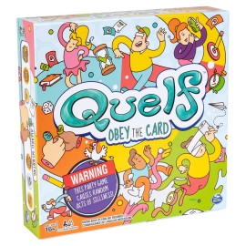 Spin Master Quelf Board Game: Party Game for Teens and Adults -Obey The Cards to Win Family Game Night - 300 Outrageous Action Cards Combines Quiz Questions, Stunts, Acting, and Hilarious Rules