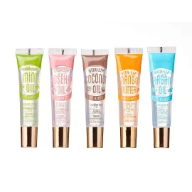 Ruby Kisses Broadway Vita-Lip Clear Lip Gloss (5 Pack Mint, Rosehip, Coconut, Argan Oil, Mango Butter), Ultra-Hydrating & Soothing Formula with Vitamin Oils, High-Shine Non-Sticky Finish Lip Balm