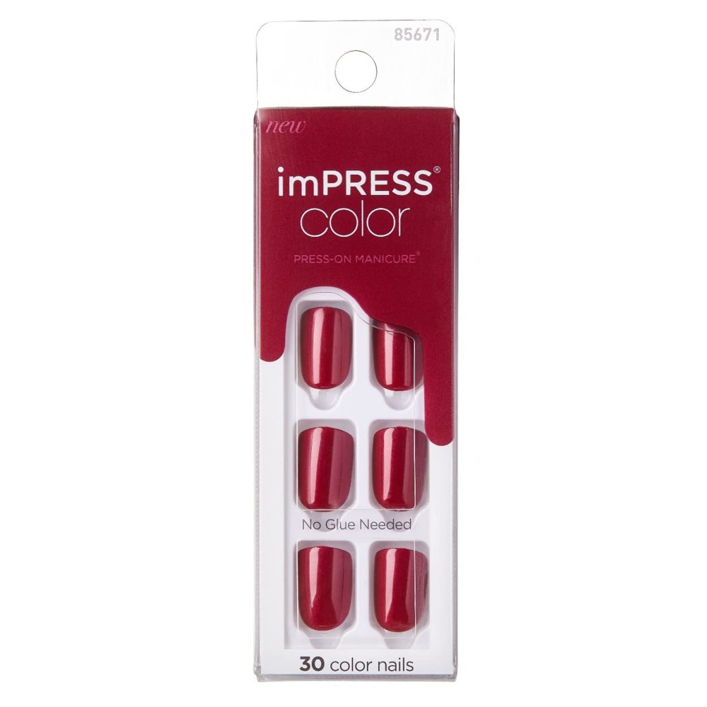 Kiss Impress Press-On-Manicure Nails 30 Count Red Velvet