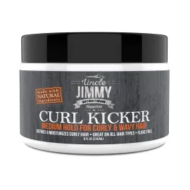 Uncle Jimmy Curl-Kicker Hair Cream for Men - Medium Hold Forming Cream - Flake Free Hair Styling Cream with Black Seed Oil and Honey 8 Fl Oz