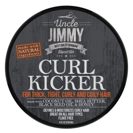 Uncle Jimmy Curl-Kicker Hair Cream for Men - Medium Hold Forming Cream - Flake Free Hair Styling Cream with Black Seed Oil and Honey 8 Fl Oz