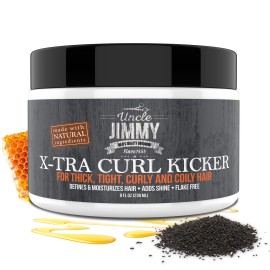 Uncle Jimmy Curl-Kicker Hair Cream for Men - Medium Hold Forming Cream - Flake Free Hair Styling Cream with Black Seed Oil and Honey 8 Fl Oz
