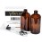 Vivaplex, 2, Large, 16 oz, Empty, Amber Glass Bottles with Black Lotion Pumps