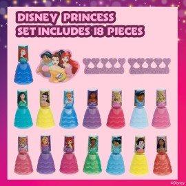 Disney Princess 15 Piece Water-Based Nail Polish with 3 Toe Spacers, Quick Dry, Peel Off, Gift Kit Set for Kids Girls, Ages 3 by Townley Girl Disney Princess 15 Piece Water-Based Nail Polish with 3 Toe Spacers, Quick Dry, Peel Off, Gift Kit Set for Kids Girls, Ages 3 by Townley Girl