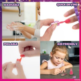 Disney Princess 15 Piece Water-Based Nail Polish with 3 Toe Spacers, Quick Dry, Peel Off, Gift Kit Set for Kids Girls, Ages 3 by Townley Girl Disney Princess 15 Piece Water-Based Nail Polish with 3 Toe Spacers, Quick Dry, Peel Off, Gift Kit Set for Kids Girls, Ages 3 by Townley Girl