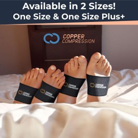 Copper Compression Copper Arch Support - 2 Plantar Fasciitis Braces/Sleeves. Foot Care, Heel Spurs, Feet Pain Relief, Flat & Fallen Arches, High Arch Copper Compression Copper Arch Support - 2 Plantar Fasciitis Braces/Sleeves. Foot Care, Heel Spurs, Feet Pain Relief, Flat & Fallen Arches, High Arch