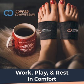 Copper Compression Copper Arch Support - 2 Plantar Fasciitis Braces/Sleeves. Foot Care, Heel Spurs, Feet Pain Relief, Flat & Fallen Arches, High Arch Copper Compression Copper Arch Support - 2 Plantar Fasciitis Braces/Sleeves. Foot Care, Heel Spurs, Feet Pain Relief, Flat & Fallen Arches, High Arch
