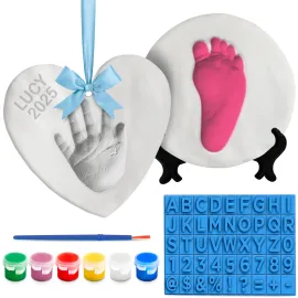 Casting Keepsakes Luna Bean Baby Hand & Footprint Kit - New Mom Gifts, Keepsake Ornament, Registry Gifts for Parents, Newborn Babies Shower Casting Clay Molding, Boy & Girl Plaster Print Making Set
