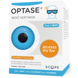 Optase Moist Heat Mask - Heated Eye Mask for Dry Eyes With HydroBead Technology - Washable, Microwaveable Compress - Holds Heat for 10 Minutes