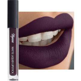 Mynena Deep Eggplant Long Lasting Lipstick for Women Waterproof & Transfer-Proof | Hydrating with Shea Butter | Bold Pigment Matte Color Lip Stain | Talc-Free & Vegan Product that Performs | Mia