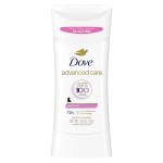 Dove Advanced Care Antiperspirant Deodorant Stick for Soft, Resilient Skin, Clear Finish with No White Marks and 72-Hour Sweat & Odor Protection, 2.6 oz